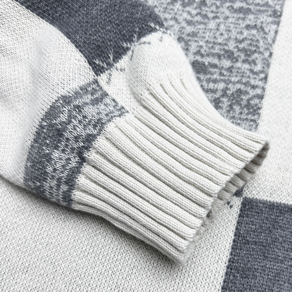 Greco - Heren trendy geruite zomertrui met capuchon