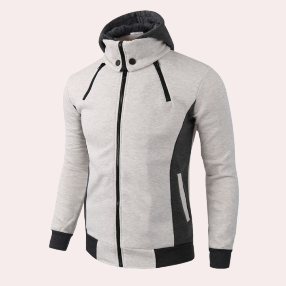 Gaspar - Sportieve zomer herenhoodie met rits