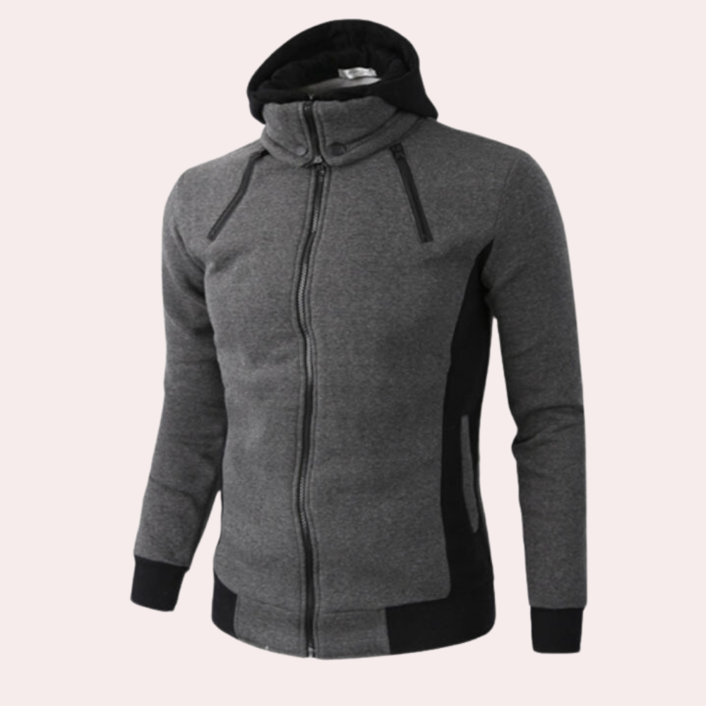 Gaspar - Sportieve zomer herenhoodie met rits