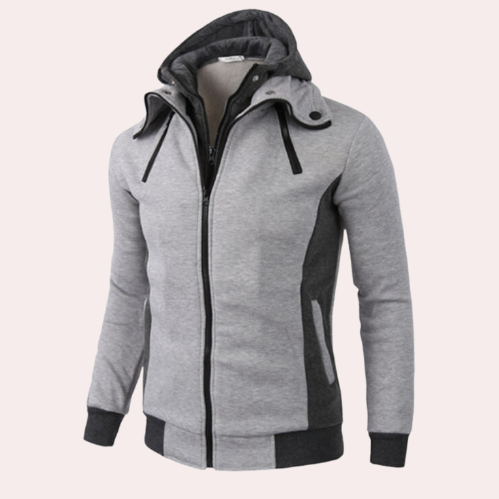 Gaspar - Sportieve zomer herenhoodie met rits