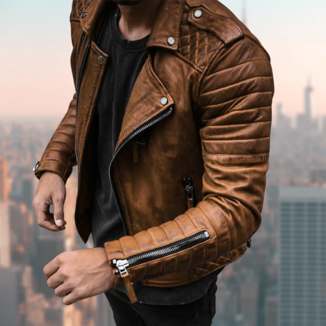 CRUZ - Leren biker jas voor heren - Perfect voor de zomer
