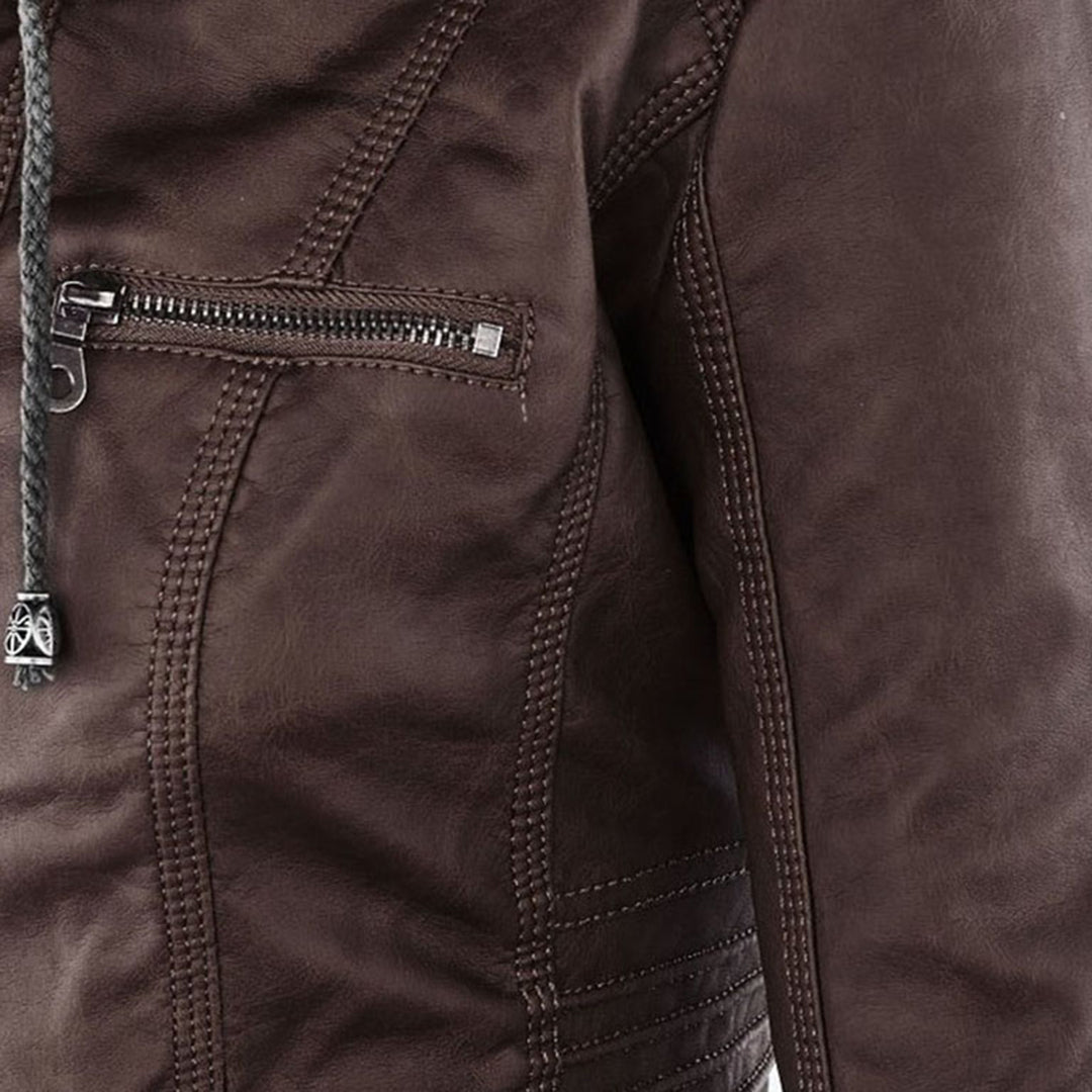 Van Laar Amsterdam™ | Modieuze Leren Jas met Capuchon