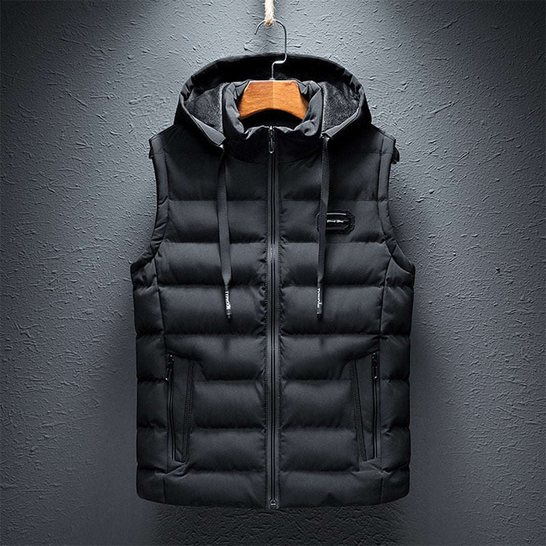 ETTORIO - Lichte lange bodywarmer met capuchon voor heren, perfect voor de zomer