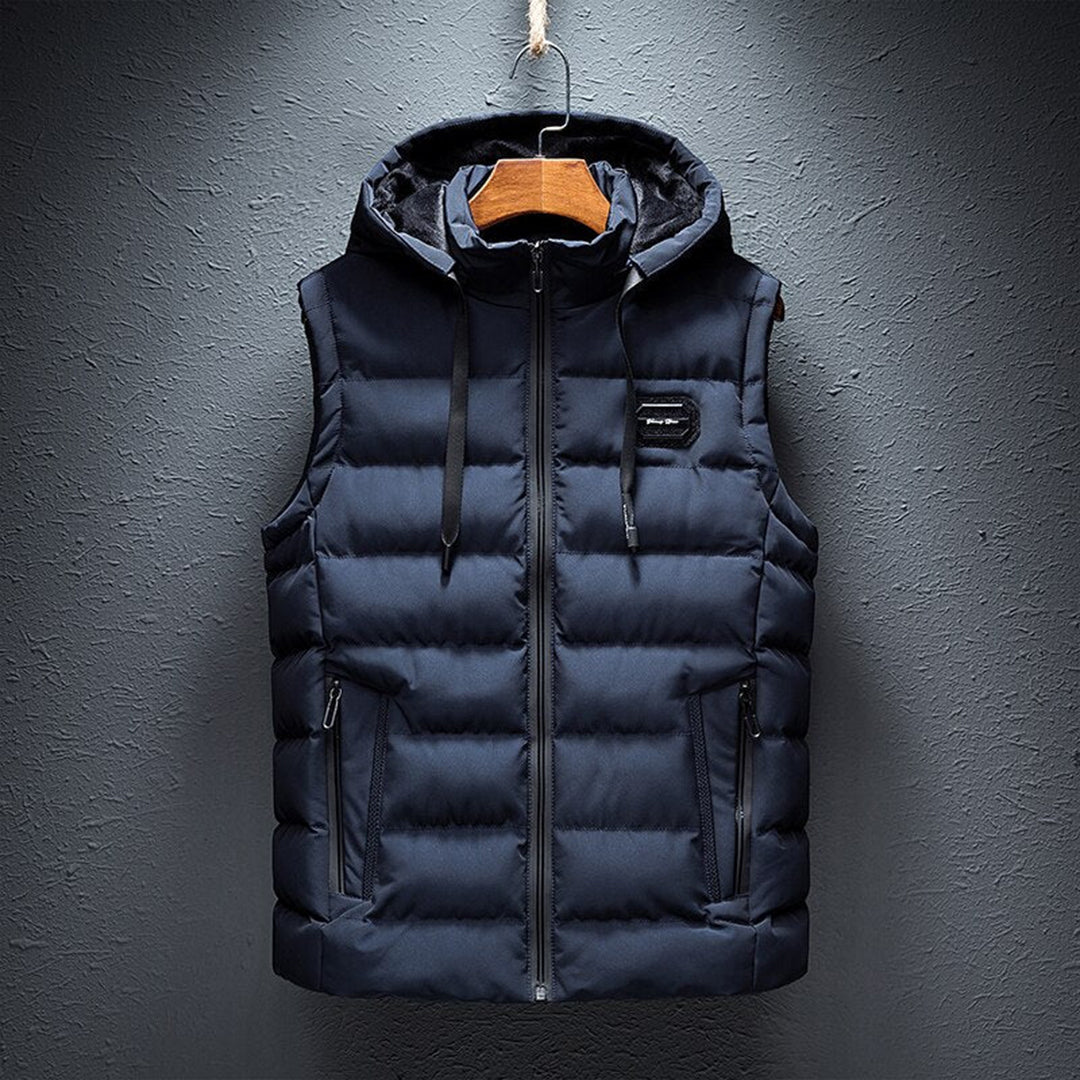 ETTORIO - Lichte lange bodywarmer met capuchon voor heren, perfect voor de zomer