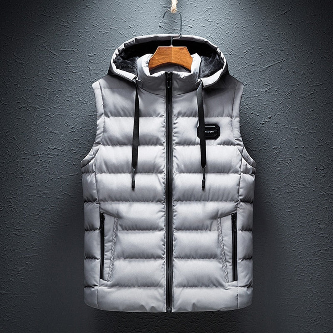 ETTORIO - Lichte lange bodywarmer met capuchon voor heren, perfect voor de zomer