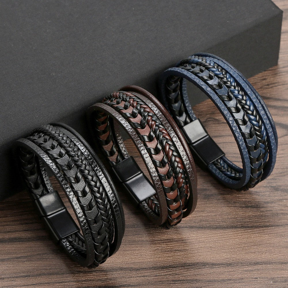 Van Laar - Leren Gevlochten Viking Armband