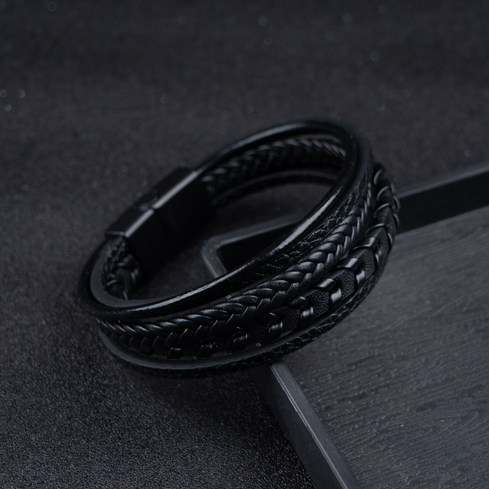 Van Laar - Leren Gevlochten Viking Armband