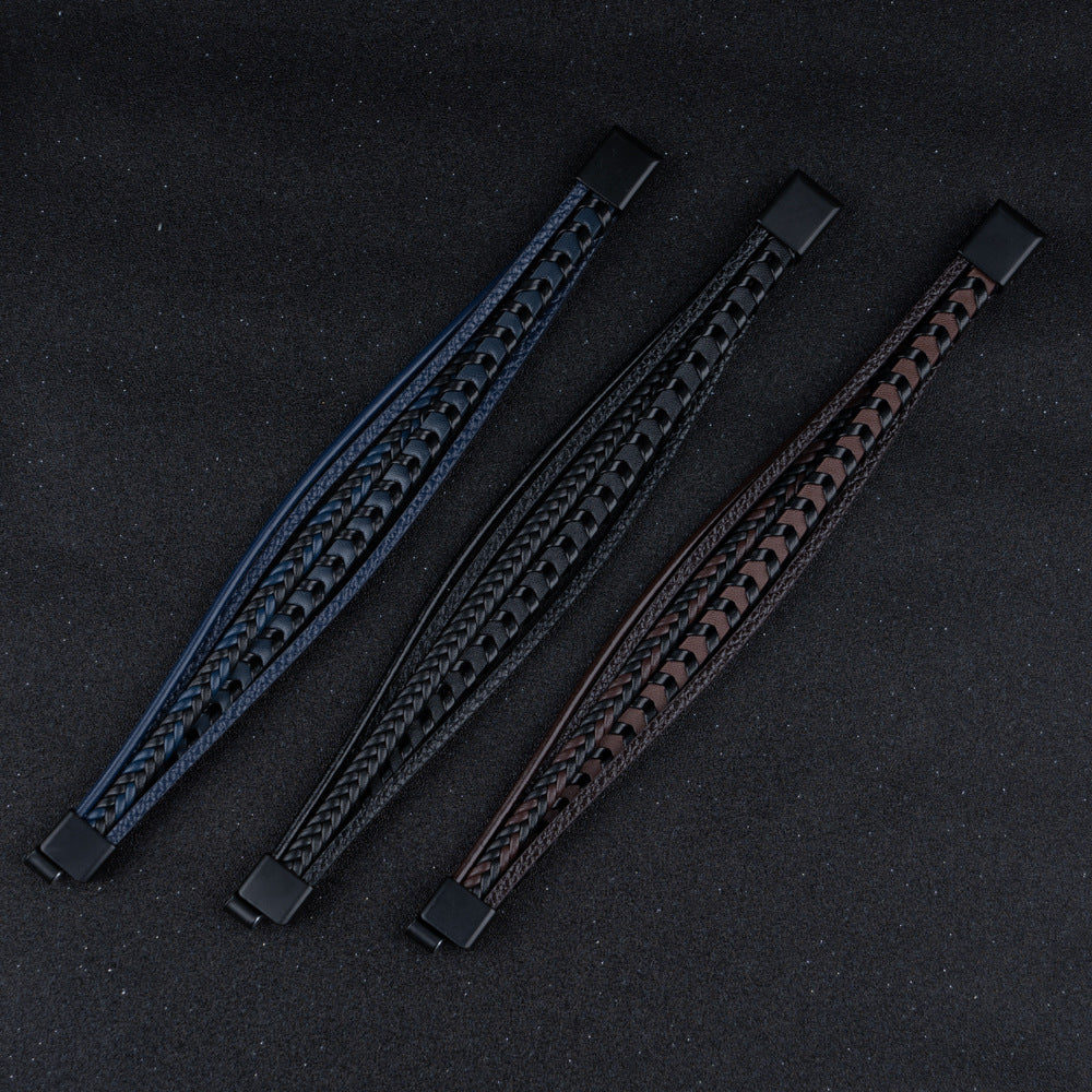 Van Laar - Leren Gevlochten Viking Armband