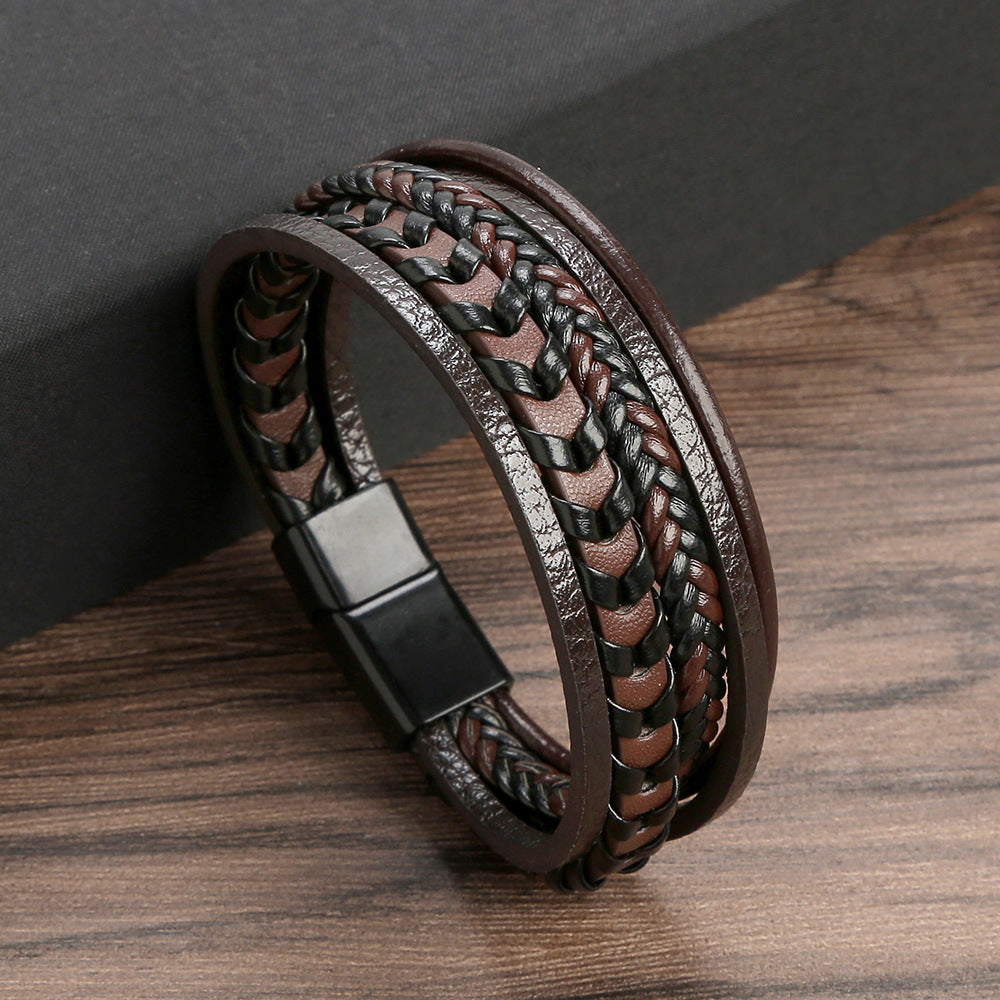 Van Laar - Leren Gevlochten Viking Armband