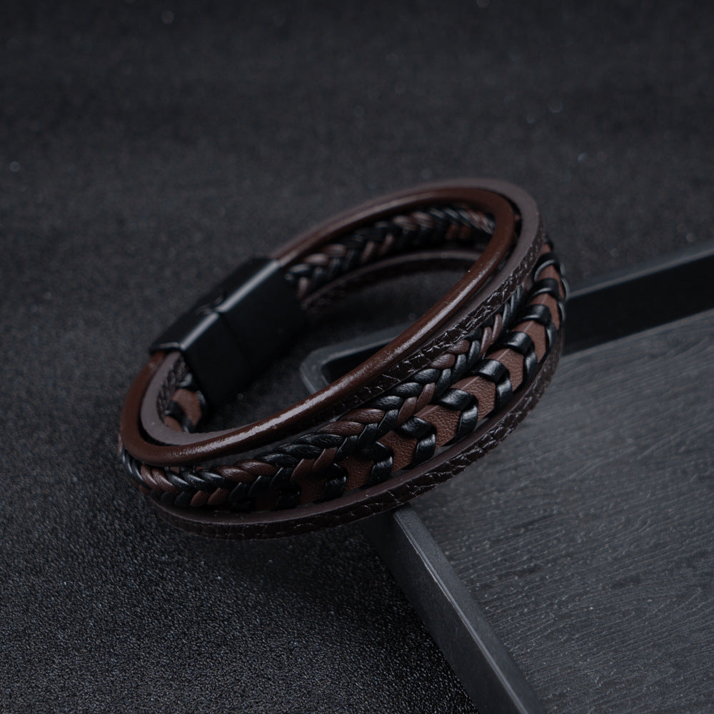 Van Laar - Leren Gevlochten Viking Armband