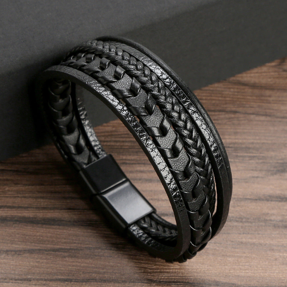 Van Laar - Leren Gevlochten Viking Armband