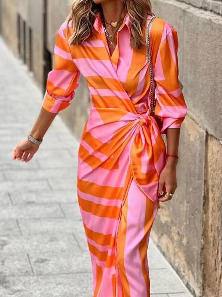 Van Laar® | Jurk met Wikkelprint