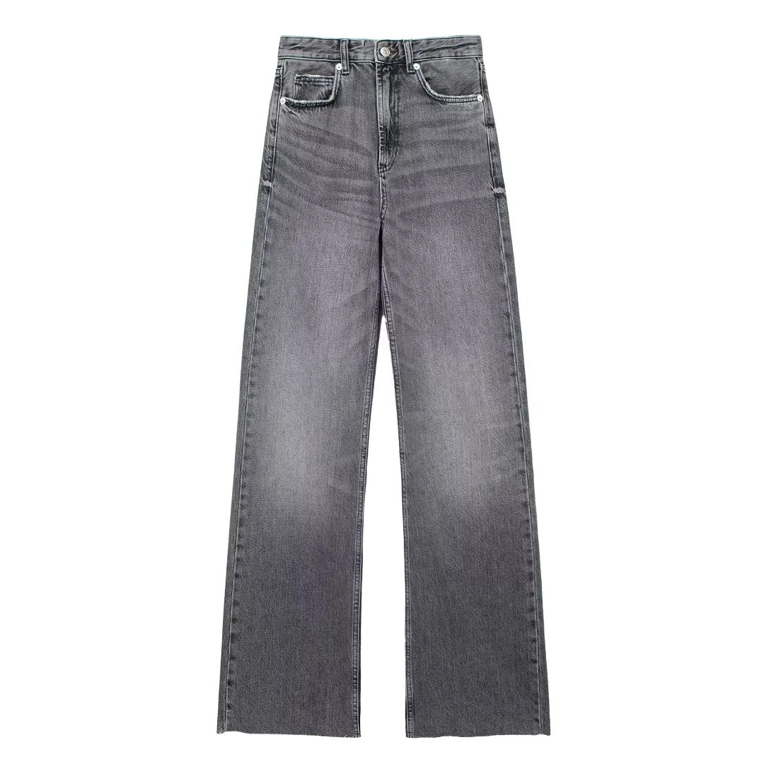 Van Laar® | Grijze Damesbroek Wide Leg