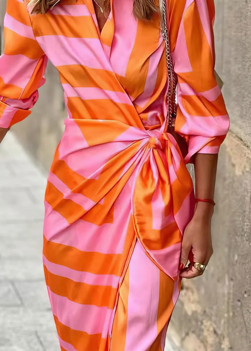 Van Laar® | Jurk met Wikkelprint