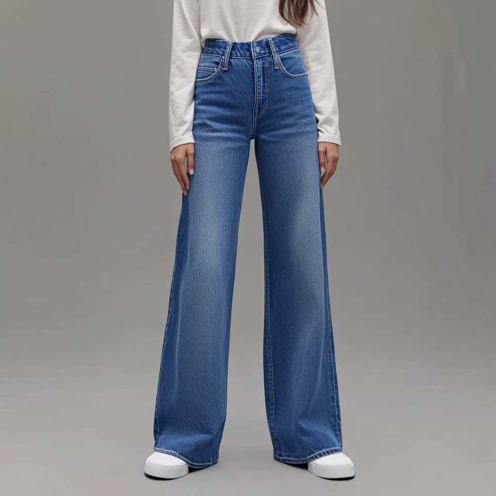 Van Laar® | Blauwe Damesbroek Wide Leg