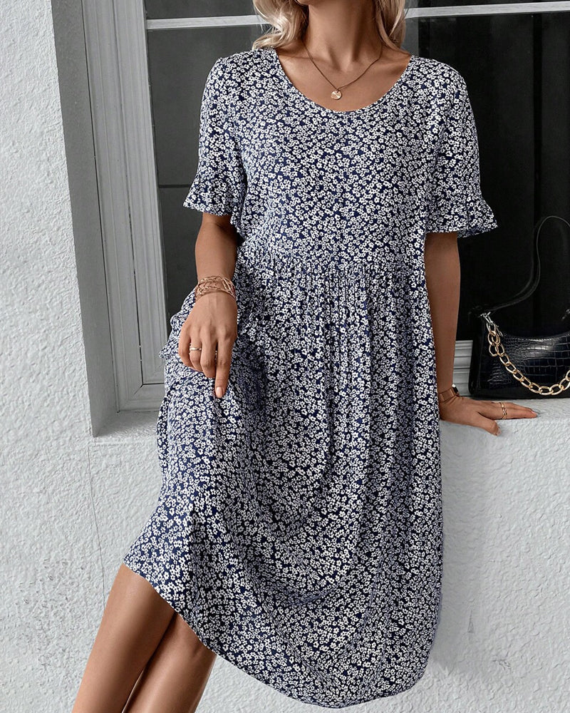 Van Laar™ | Elegante midi-jurk met bloemenprint