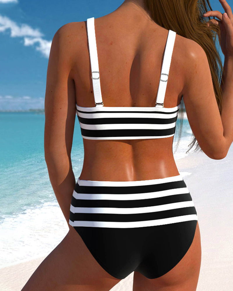 Van Laar® | Gestreepte bikini met hoge taille