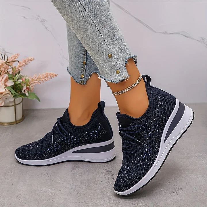 Giselle – Orthopedische sneakers met fonkelende strass-steentjes