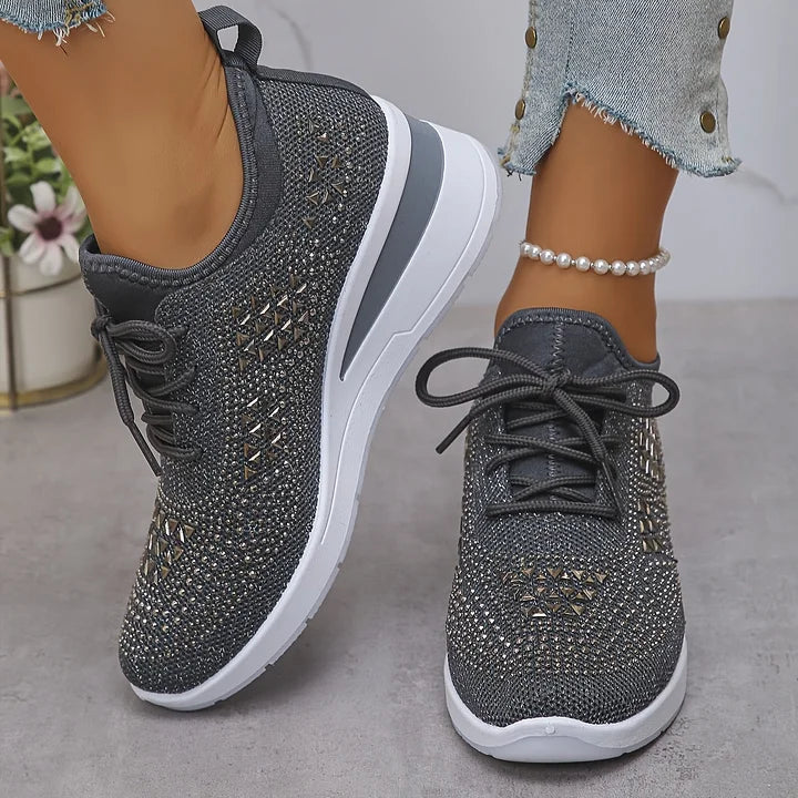 Giselle – Orthopedische sneakers met fonkelende strass-steentjes