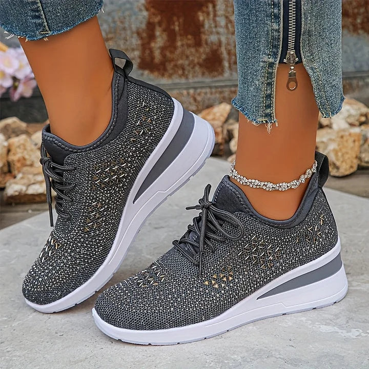 Giselle – Orthopedische sneakers met fonkelende strass-steentjes