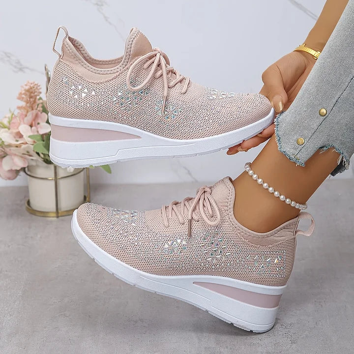 Giselle – Orthopedische sneakers met fonkelende strass-steentjes