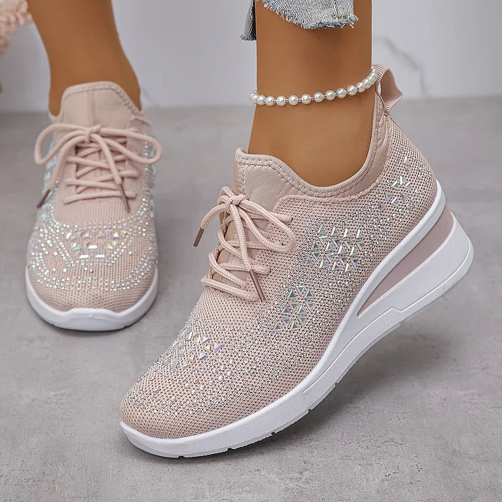 Giselle – Orthopedische sneakers met fonkelende strass-steentjes