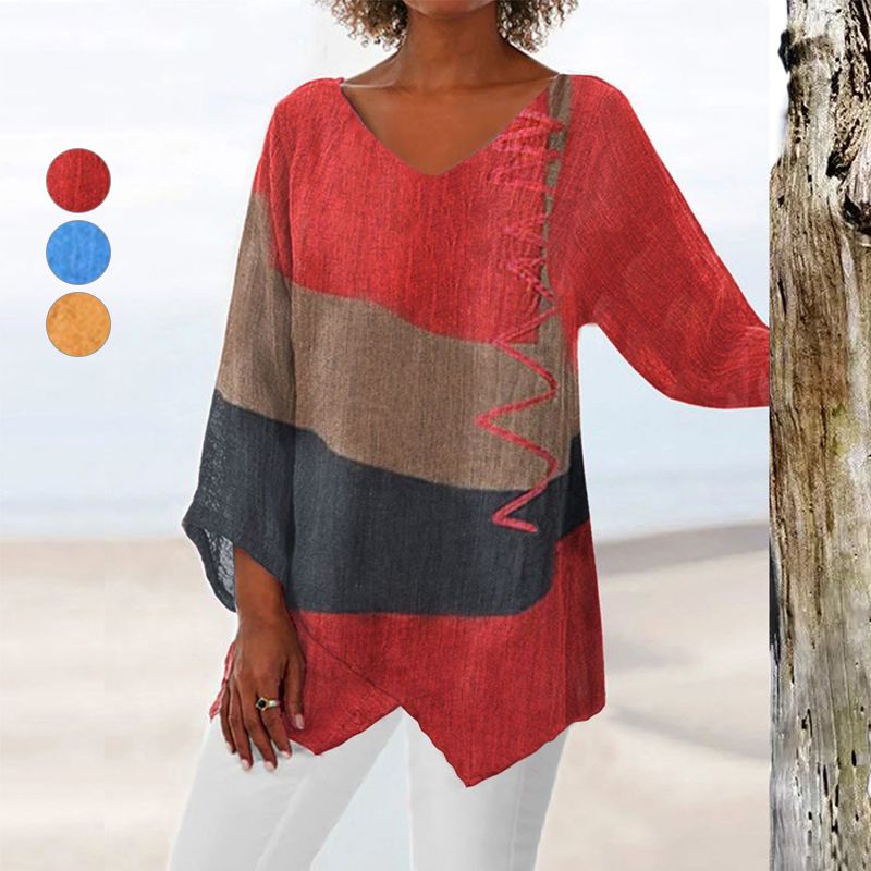 Van Laar™ | Artistieke V-hals Tuniek – Creatief, Luchtig & Stijlvol