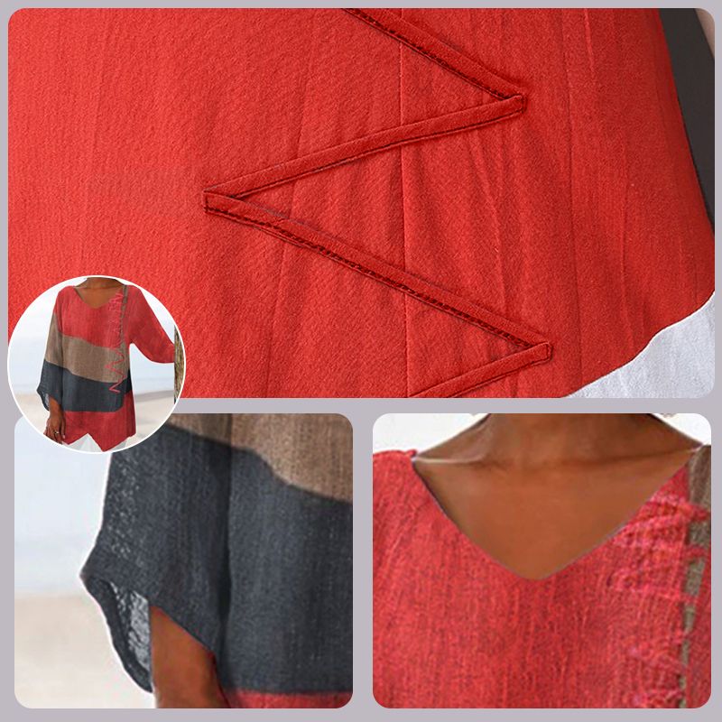 Van Laar™ | Artistieke V-hals Tuniek – Creatief, Luchtig & Stijlvol