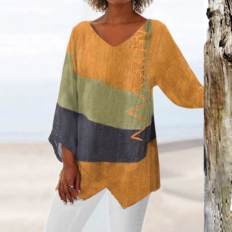 Van Laar™ | Artistieke V-hals Tuniek – Creatief, Luchtig & Stijlvol