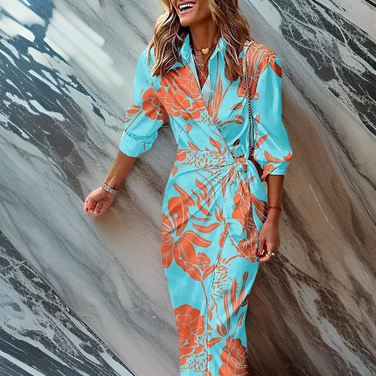 Van Laar® | Jurk met Wikkelprint