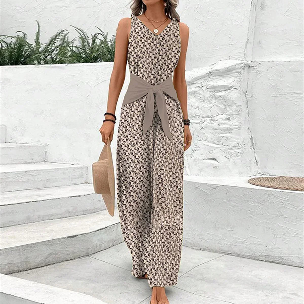Van Laar® | Mouwloze Jumpsuit met ronde hals